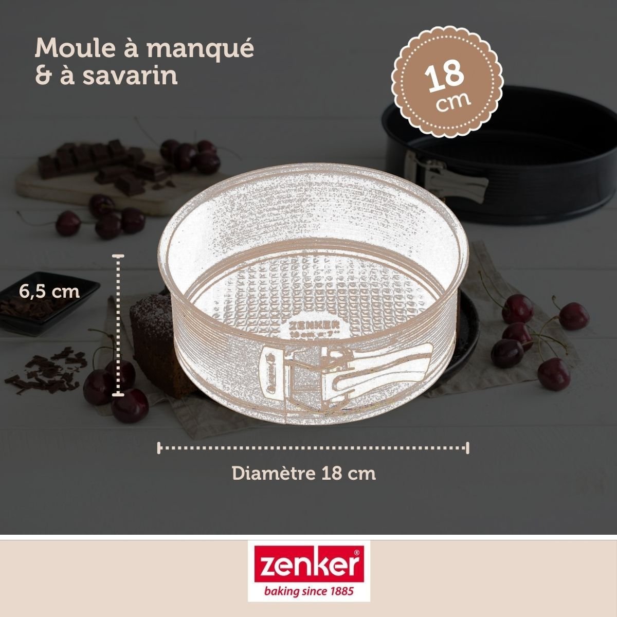 Set de 4 ustensiles de pâtisserie moule à manqué bols et spatule noir|inox, ZENKER