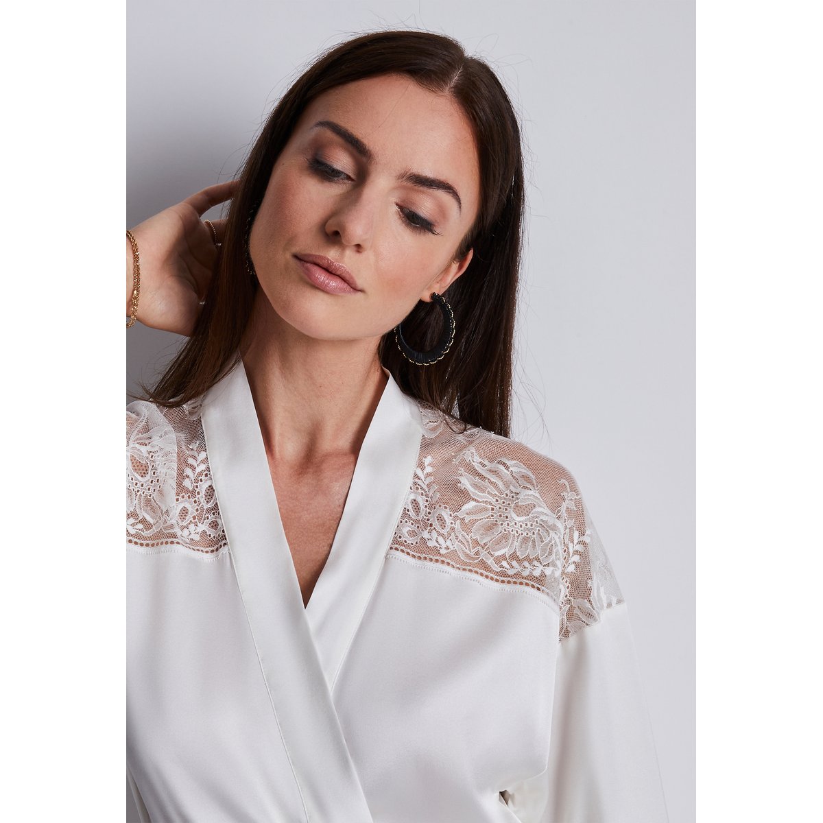 Kimono Midnight Whisper blanc, AUBADE