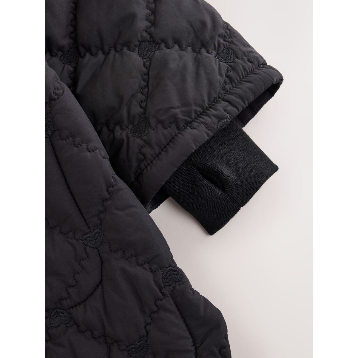 Veste déperlante matelassée cœur noir, NEXT