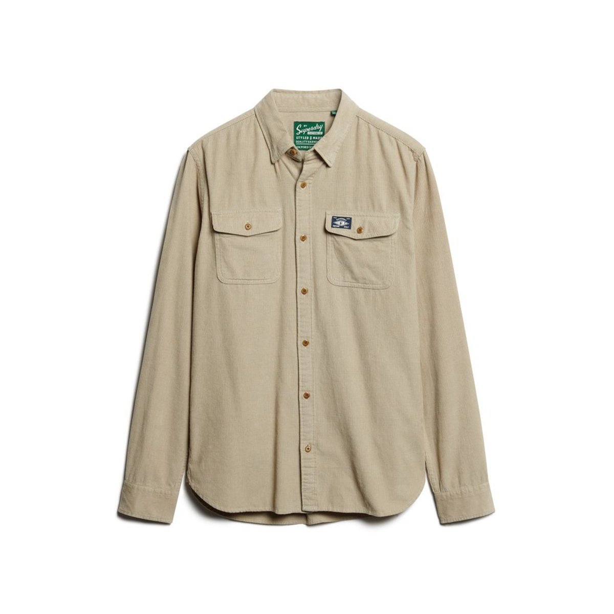 Chemise Trailsman Velours Côtelé Coupe Décontractée marron taupe délavé, SUPERDRY