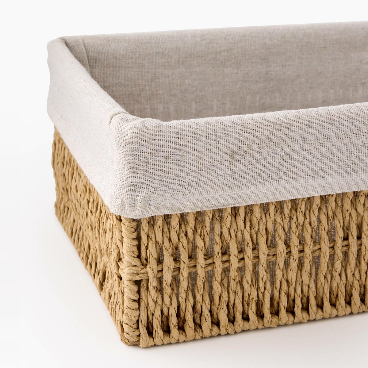 Panier de rangement rectangulaire, 29x19x12 cm, en plastique blanc, MONOPRIX