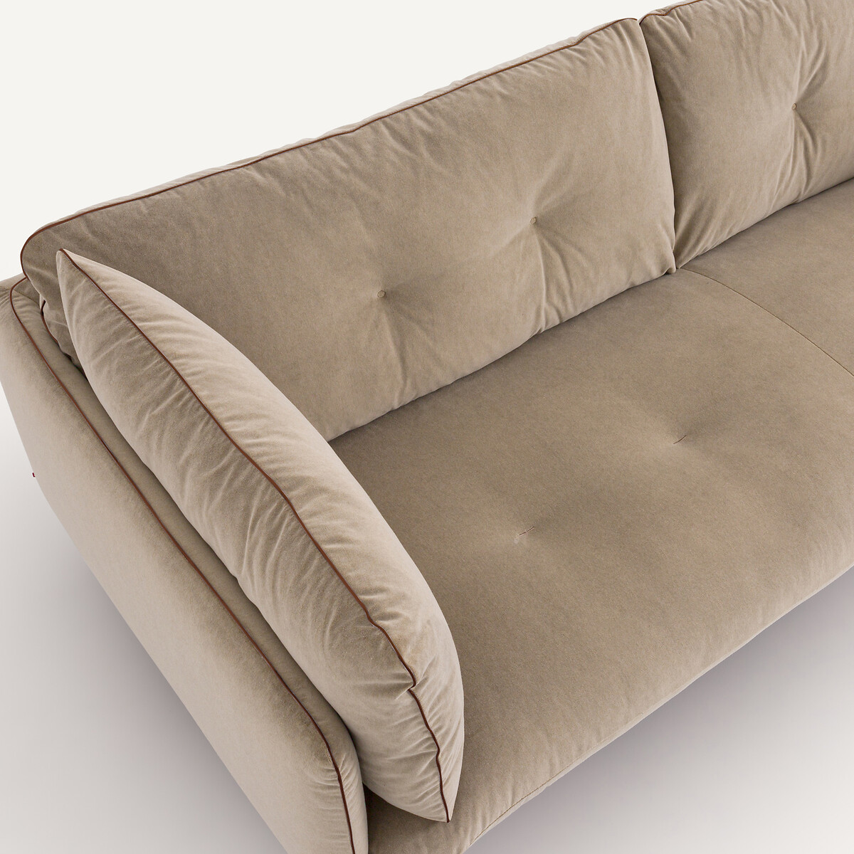 Zetel van stonewashed fluweel, BOTERO grijs shiitaké, AM.PM