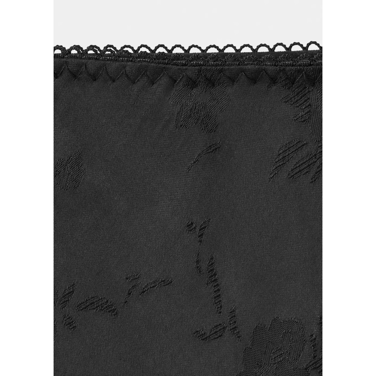 Jupe évasée en tissu devoré noir, MANGO