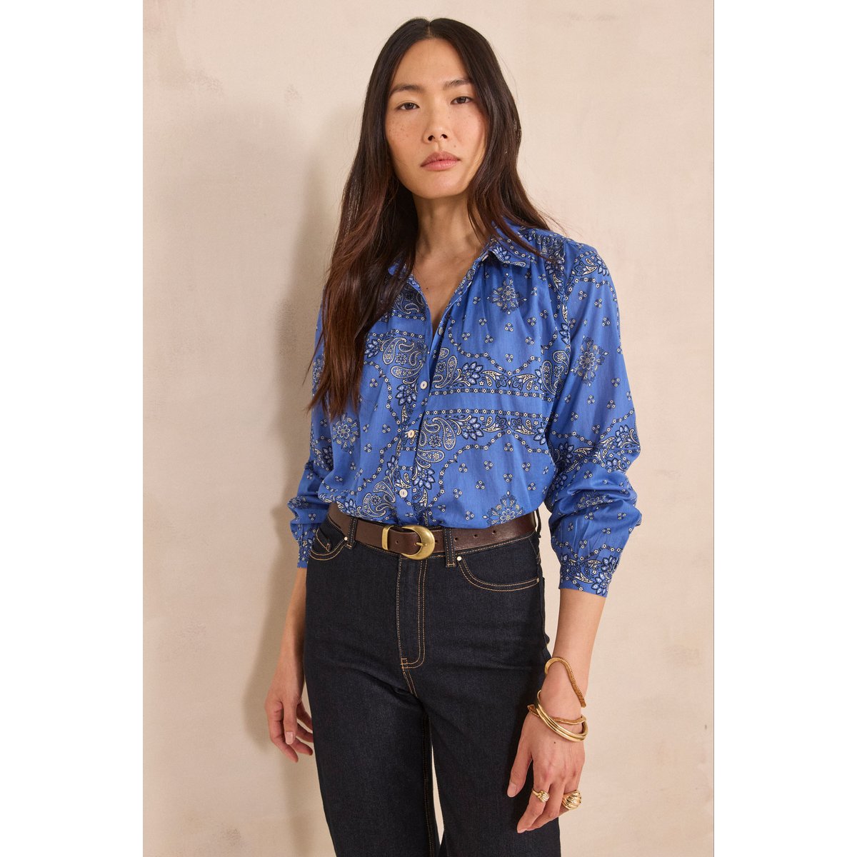 Chemise manches longues en coton DAURELY lavande, Maison 123
