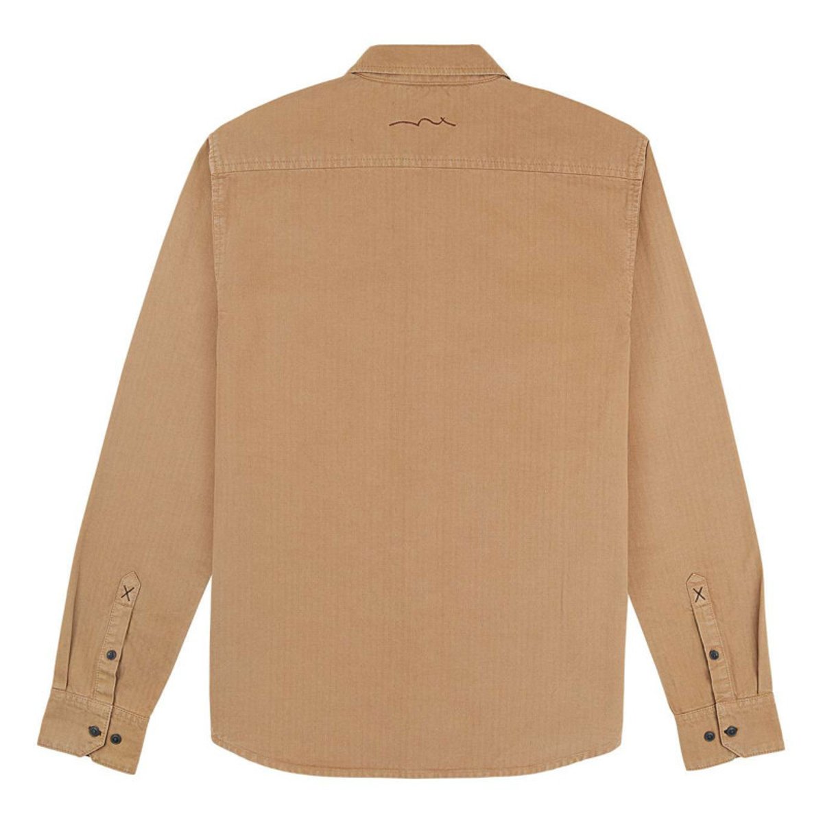 Chemise en coton beige unie à coupe droite et un col français beige, TEDDY SMITH