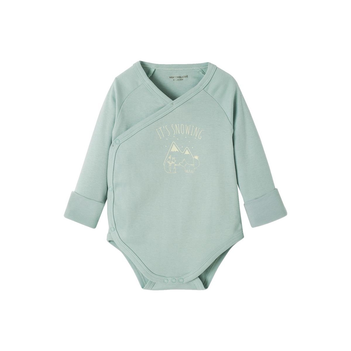 Lot de 5 bodies évolutif ouverture naissance bleu grisé, VERTBAUDET