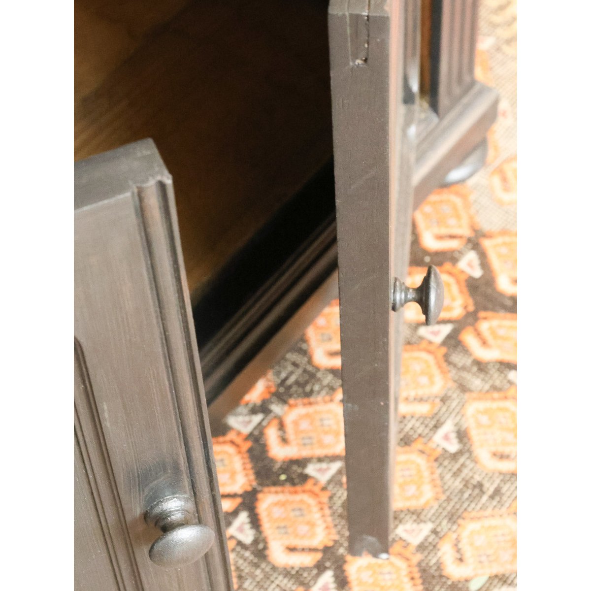 Buffet noir en bois et marbre Gilbert N°878 - Bon état noir, DEBONGOUT