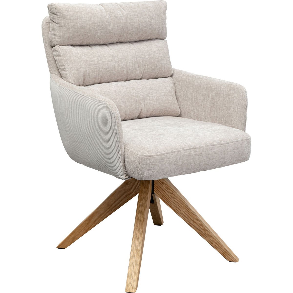 Chaise avec accoudoirs pivotante, BOSSE beige, KARE DESIGN