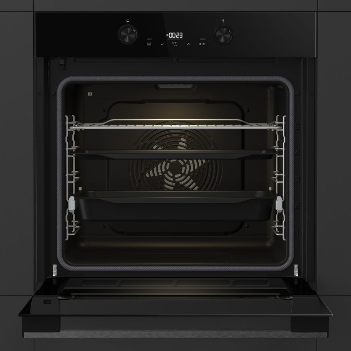 Four encastrable BI64223EPBG - Pyrolyse, Mode Pizza 300 C, Air Fry, Cavité EvenBake, 77L couleur unique, HISENSE