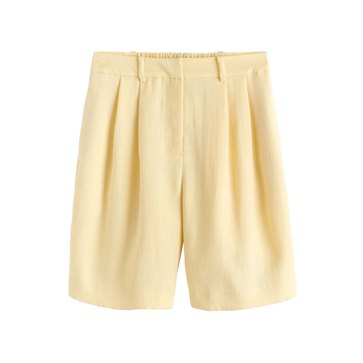 Bermuda tailleur en tissu froissé jaune, NEXT