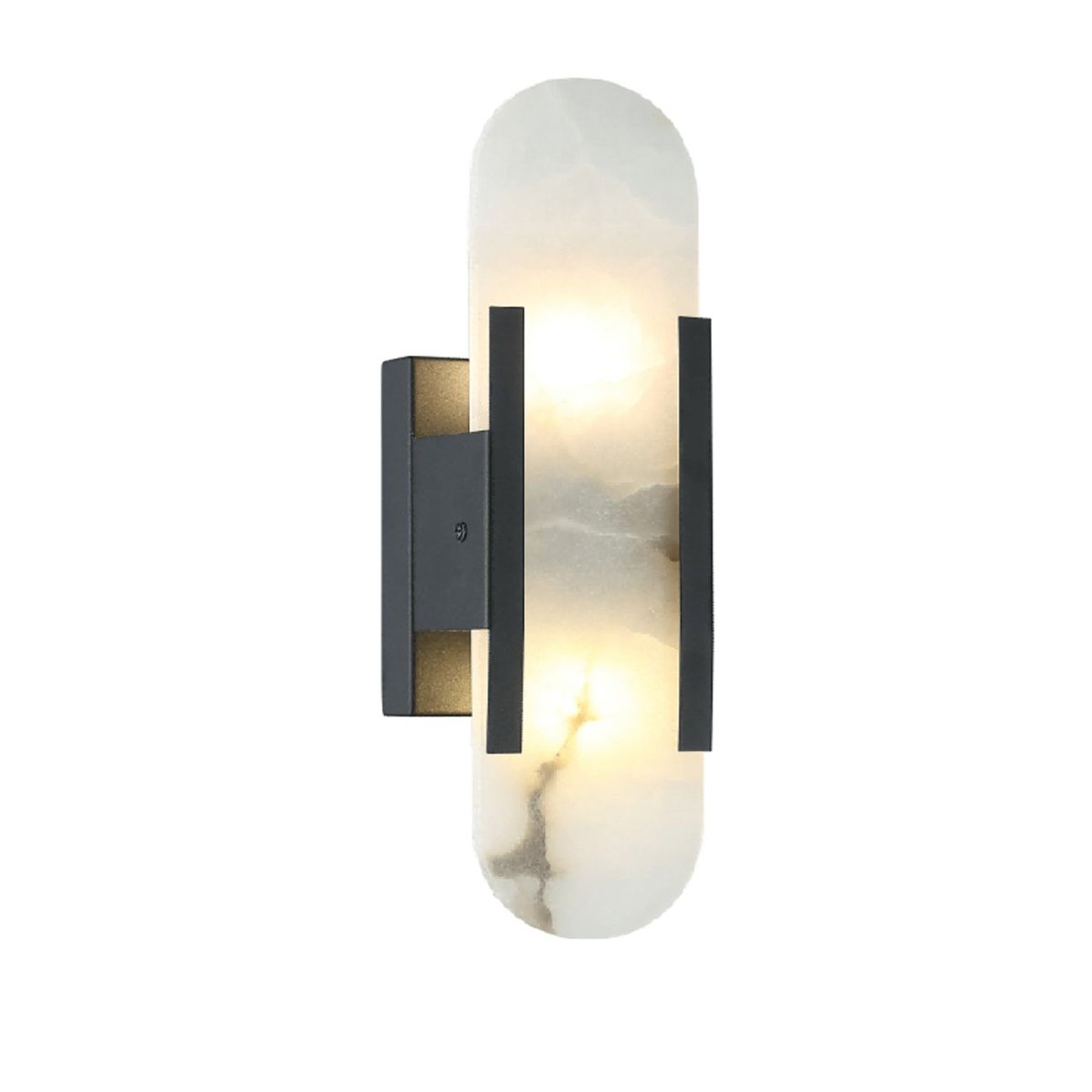 Applique LED marbre opale naturel - ENOLA noir et blanc, KOSILUM