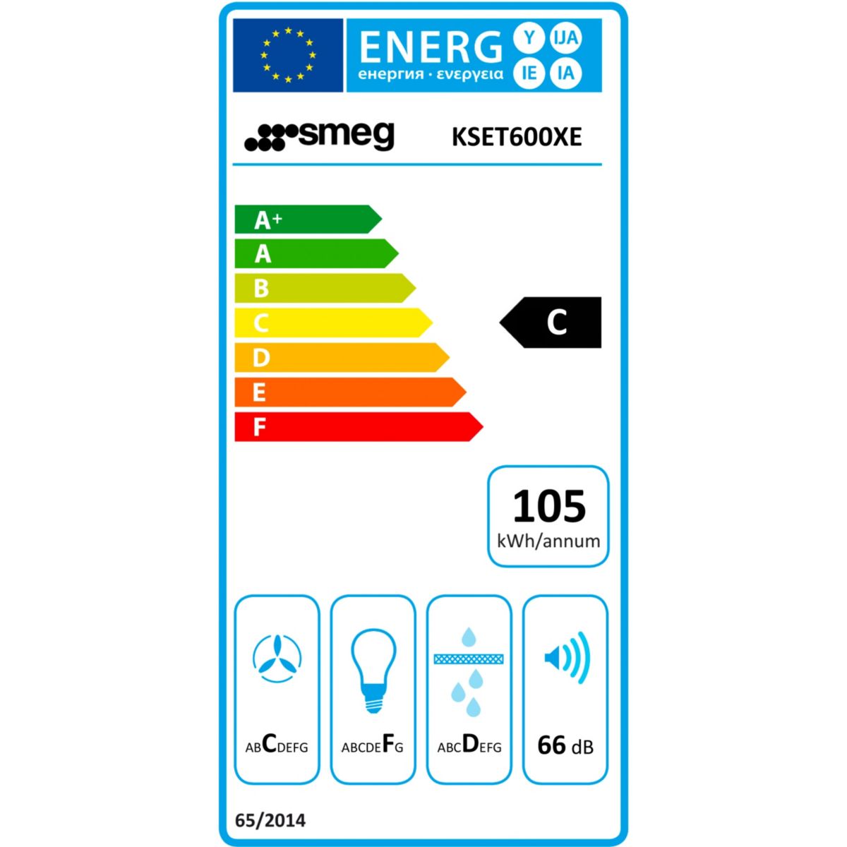 Hotte tiroir KSET600XE couleur unique, SMEG