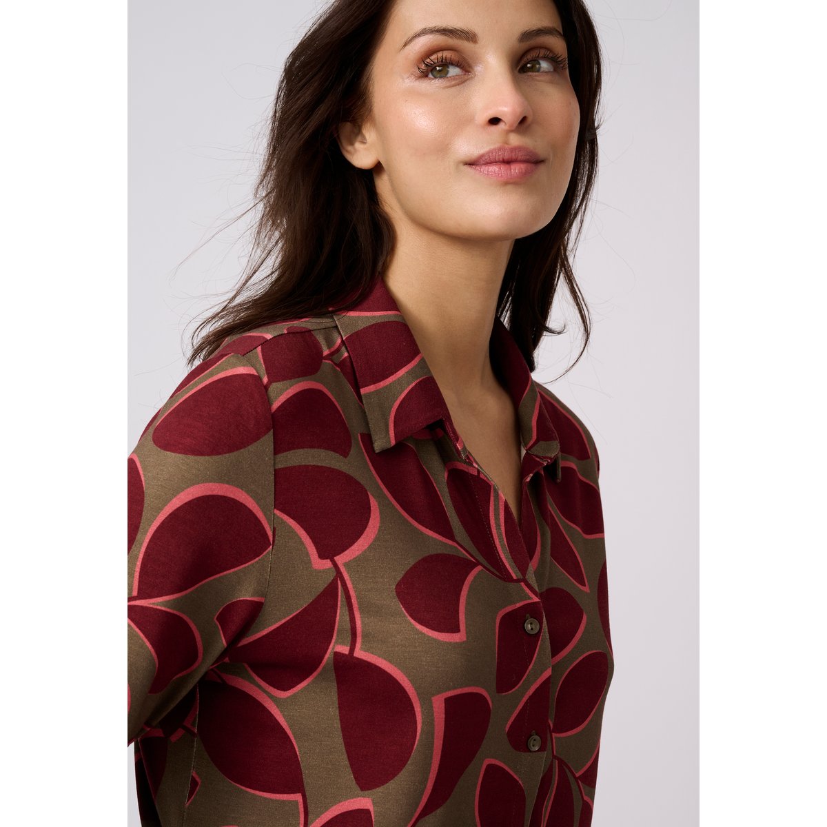 Chemisier maille stretch vert feuillage, DAMART