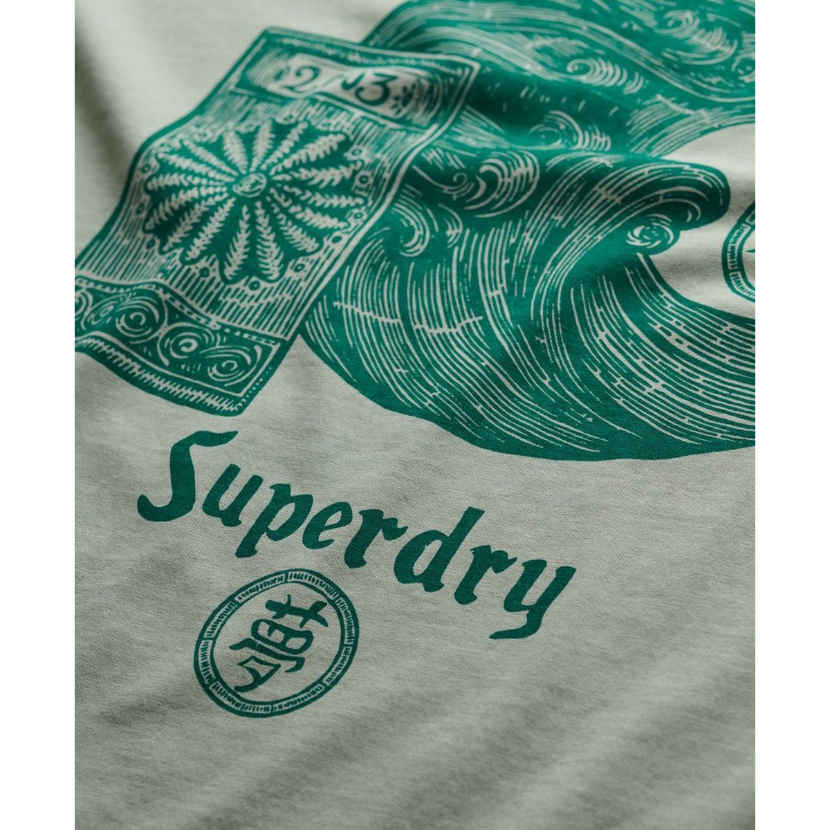 T-Shirt Ample Tokyo Narrative gris ardoise, SUPERDRY