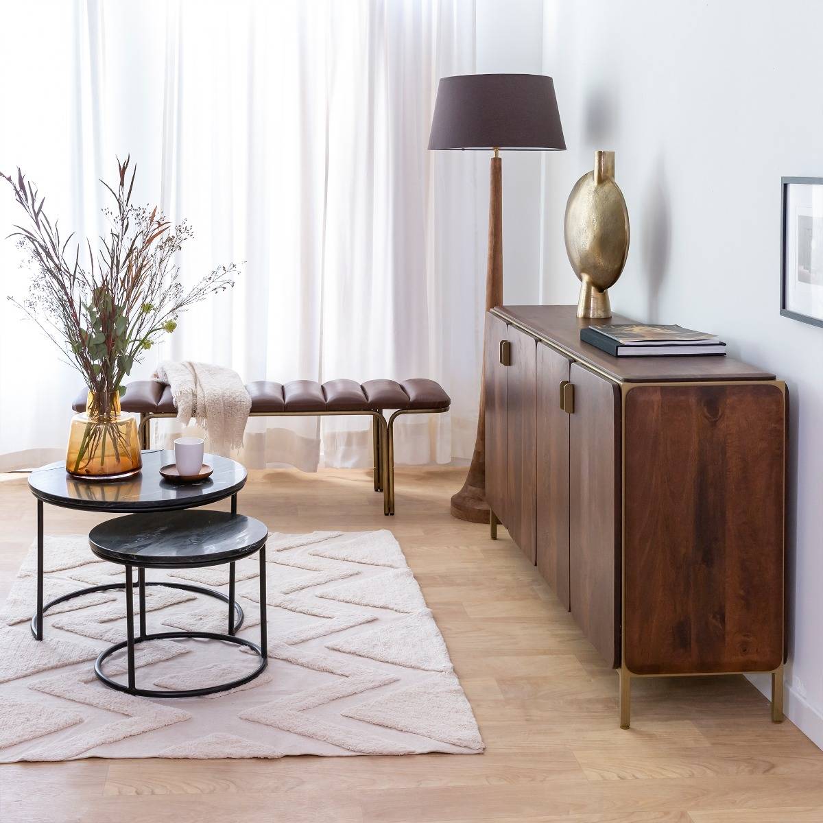 Buffet en bois de manguier LISETTE bois foncé, MADE IN MEUBLES 