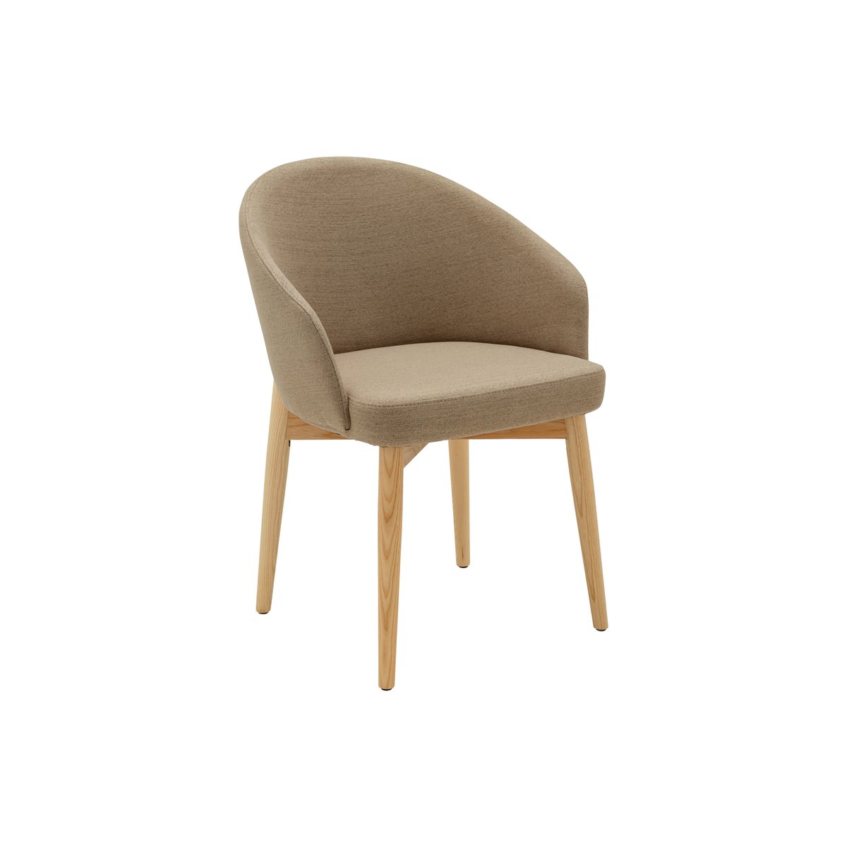 Chaise avec accoudoirs pieds bois - MAUD camel, CAMIF