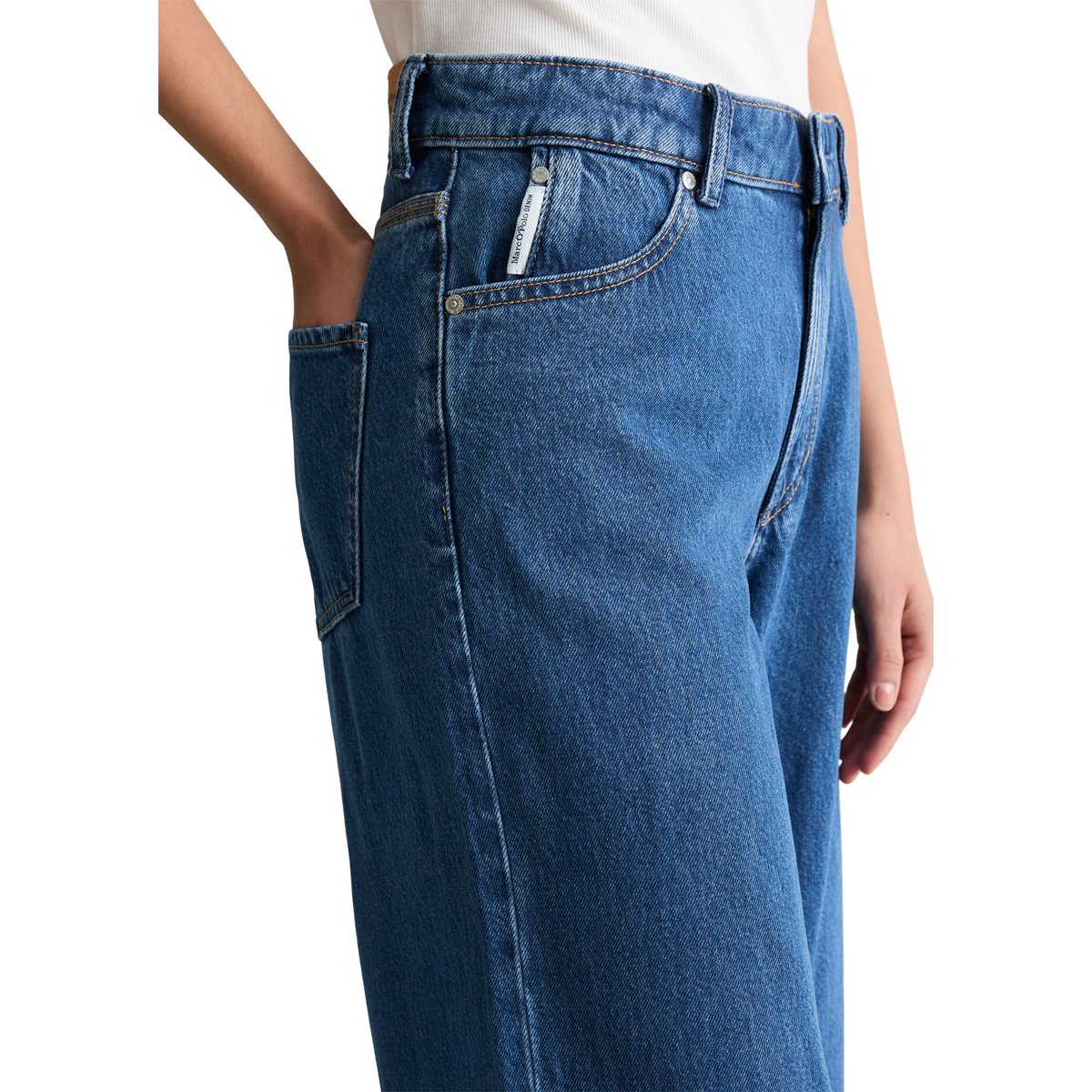 Jeans modèle Tomma large en mélange de lyocell sans stretch bleu moyen, MARC O’POLO DENIM