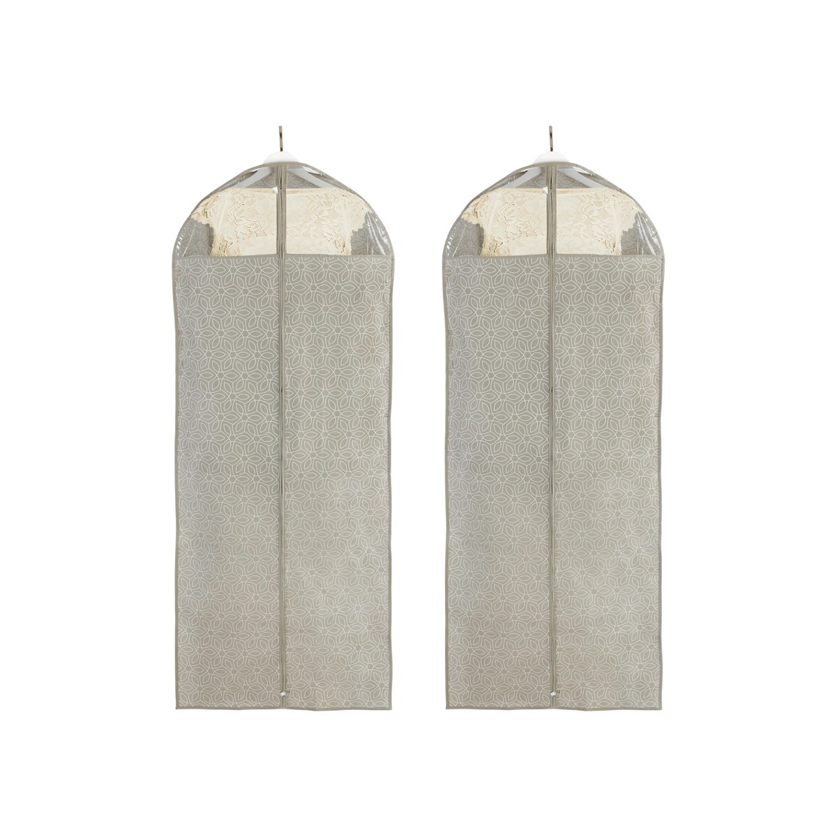 Lot de 2 housses de vêtements zippées BALANCE taupe, WENKO
