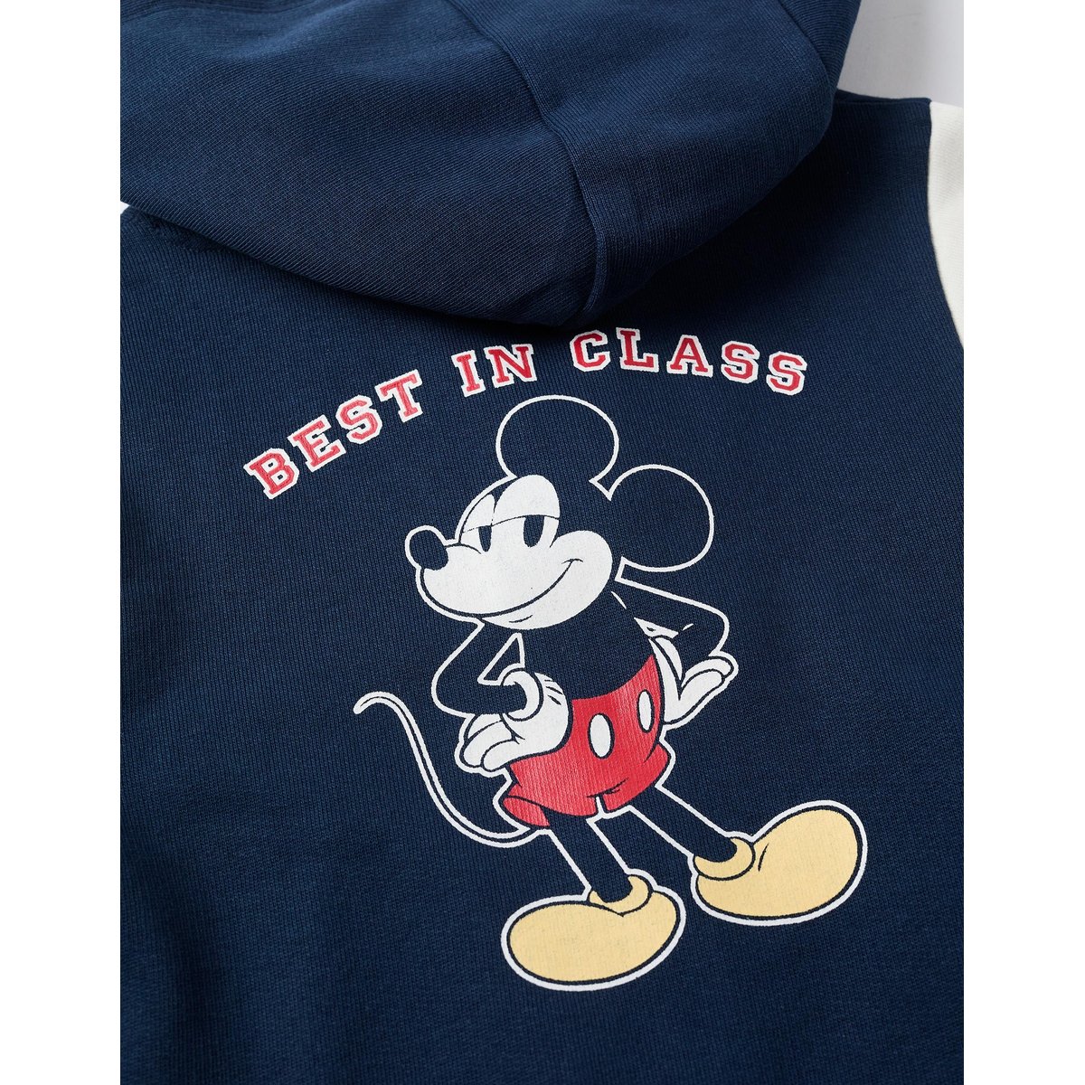 Sweat zippé en coton peigné à capuche et imprimés Mickey bleu foncé, ZIPPY