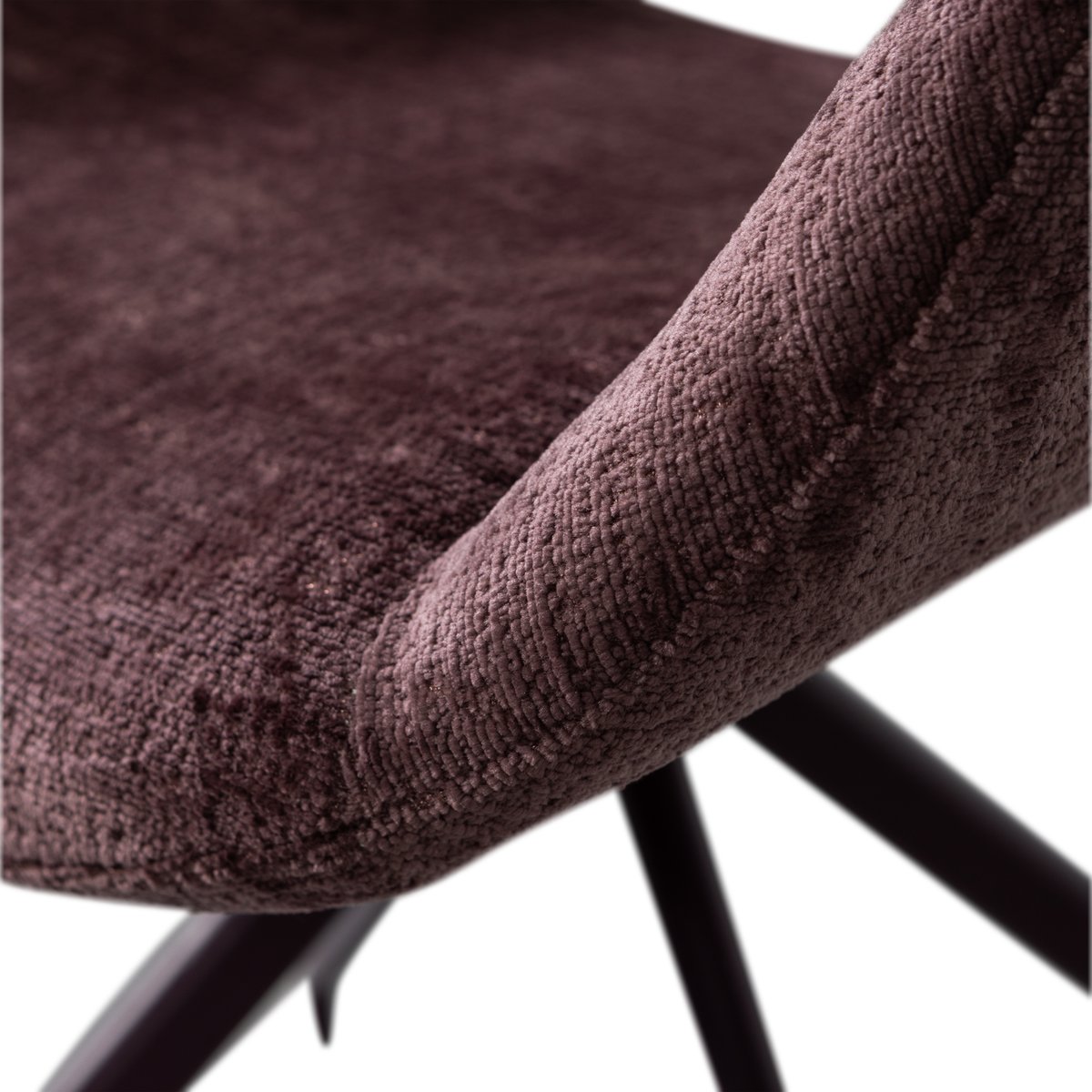 Lot de 2 chaises de table en velours ELIVA violet, WOOOD