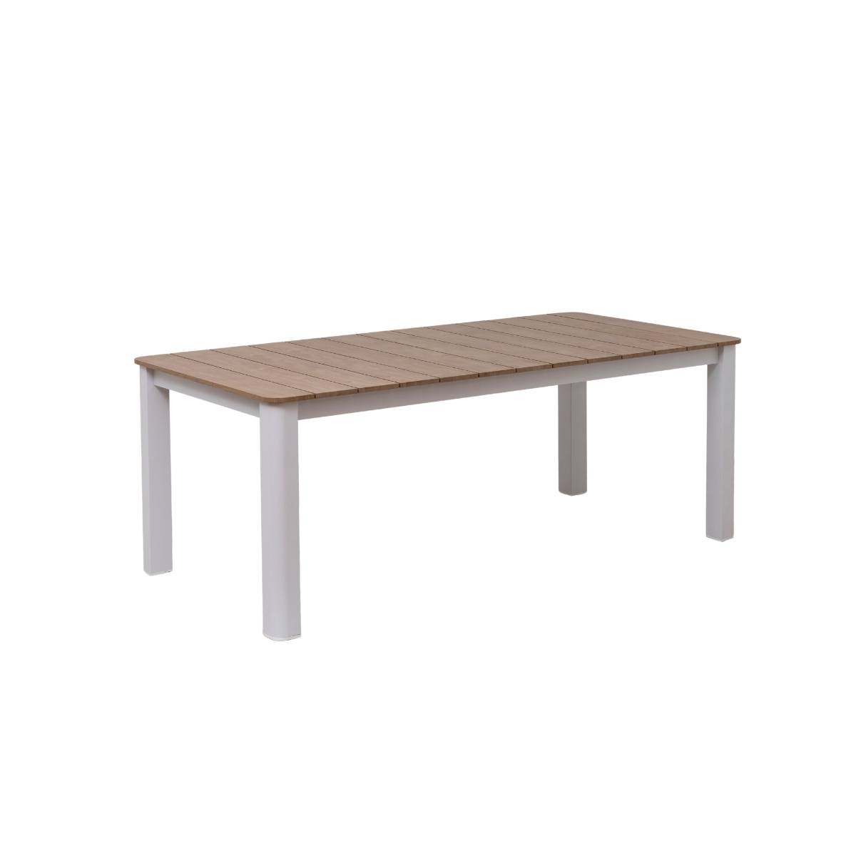 Table de jardin en aluminium AYDEN blanc, MADE IN MEUBLES