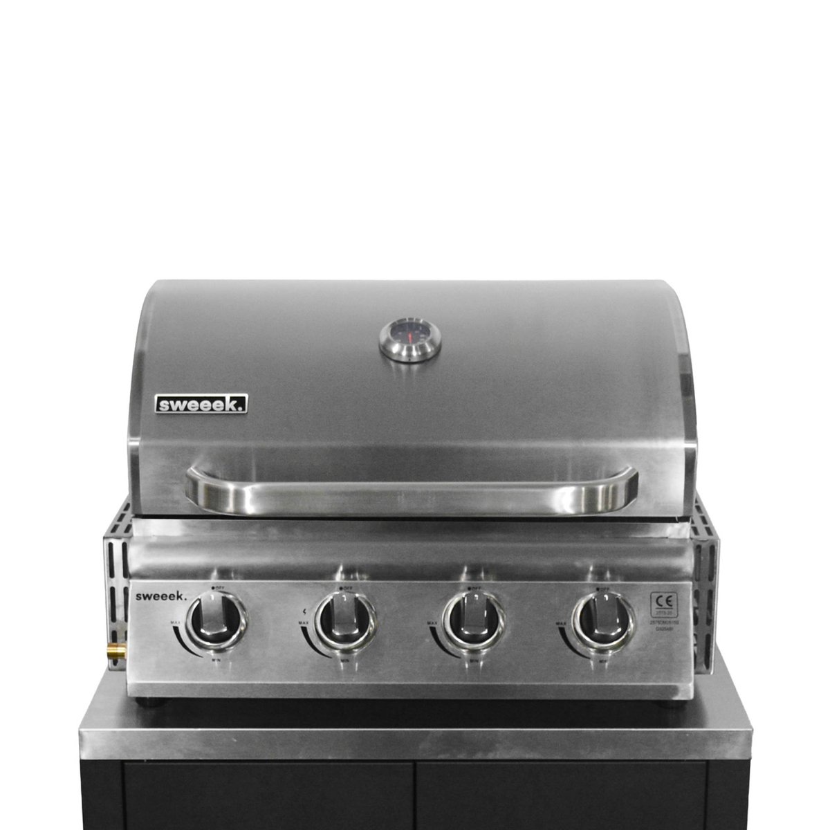 Cuisine extérieure 5 modules acier inoxydable avec barbecue gaz 4 brûleurs GRIMAUD 5 MODULES + BARBECUE GAZ noir, SWEEEK