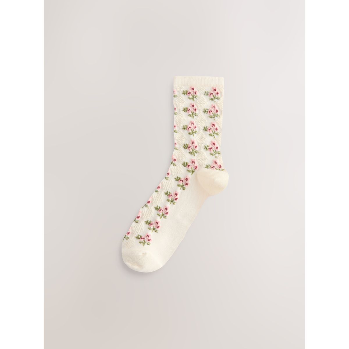Socquettes texturées, 4 paires rose motif fleurs, NEXT