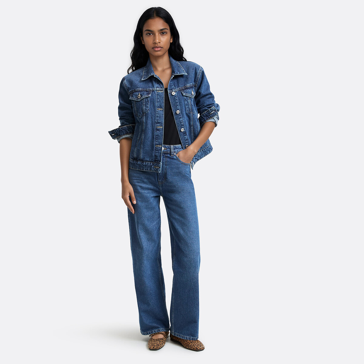 Jeansvest stoned blauw, LA REDOUTE COLLECTIONS