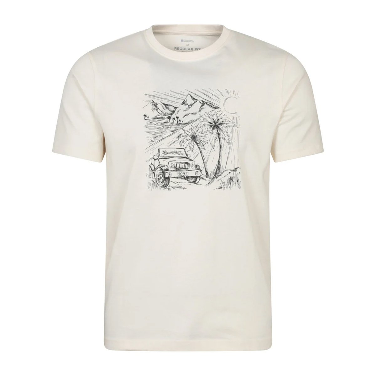 T-shirt en coton bio motif/style imprimé OCEAN DRIVE blanc cassé, MOUNTAIN WAREHOUSE