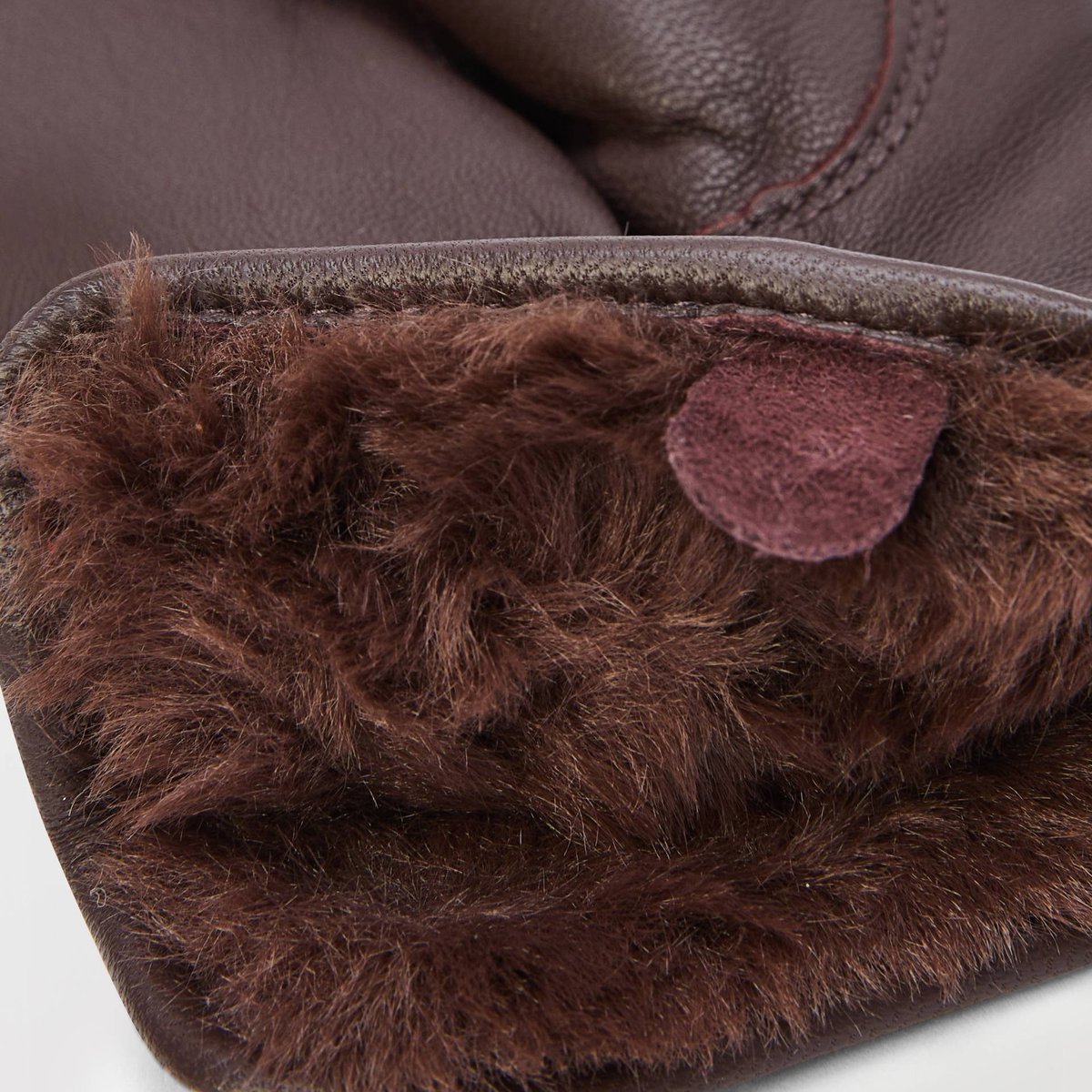 Gants fourrés en cuir ourson, MONOPRIX