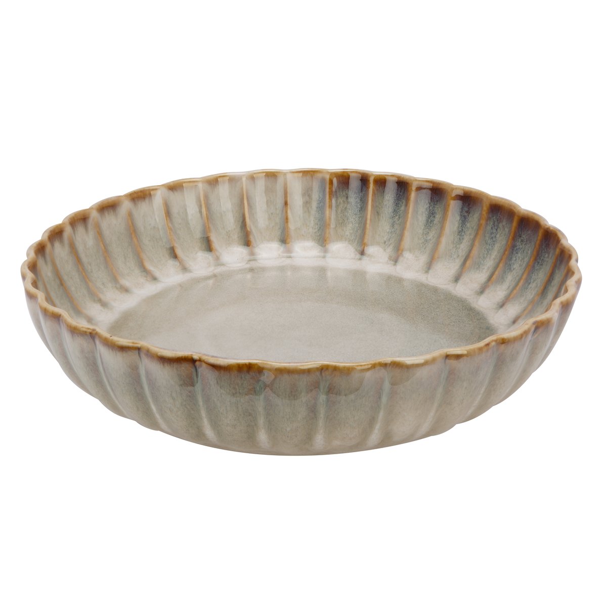 Lot de 2 assiettes Creuses en grès, ASTERA nacre, COSY&TRENDY