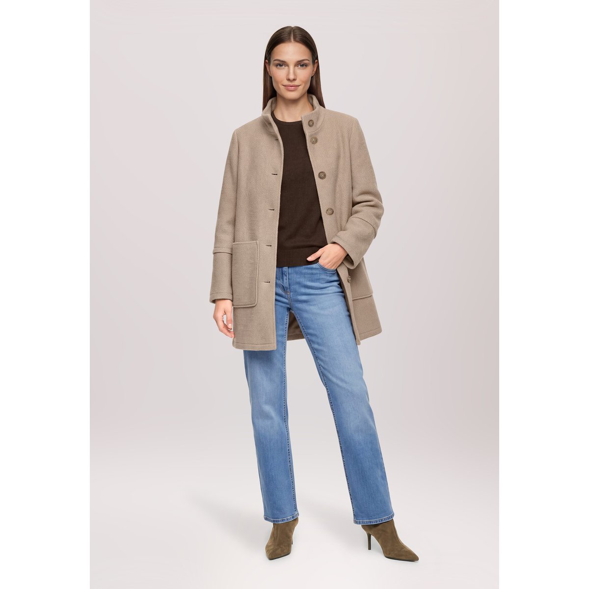 Blazer oversize à manches longues taupe, BETTY BARCLAY