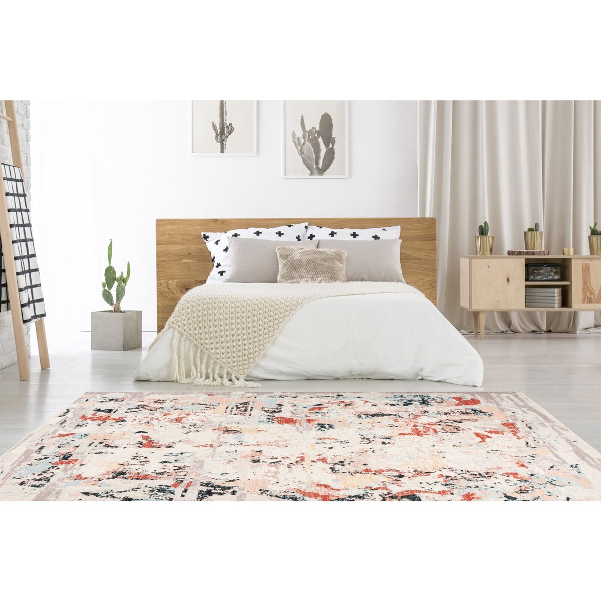 Tapis rectangulaire fait main, PIEMONT multicolore, RECOLLECTION