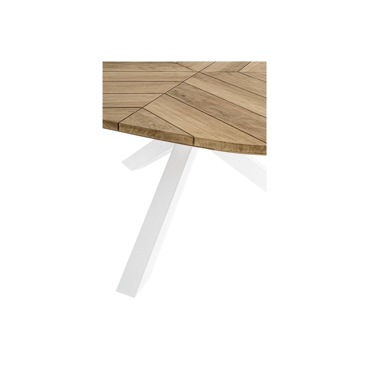 Table de jardin forme galet en teck et aluminium L160 - CAP FERRET blanc, HELLIN, DEPUIS 1862