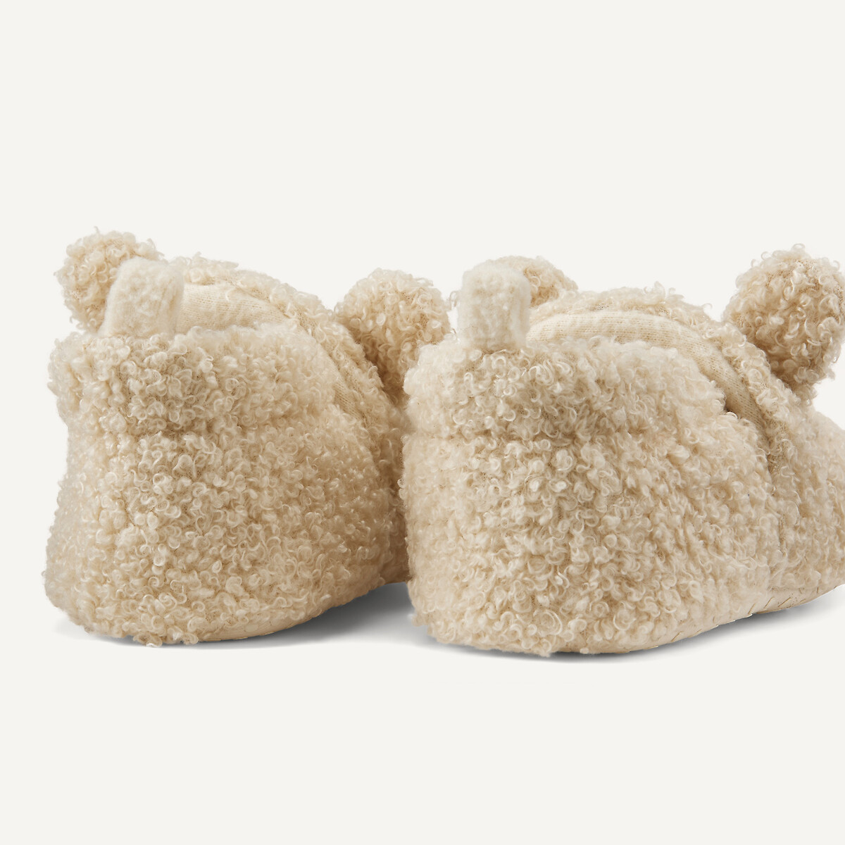 Zachte pantoffels in sherpa ecru, LA REDOUTE COLLECTIONS