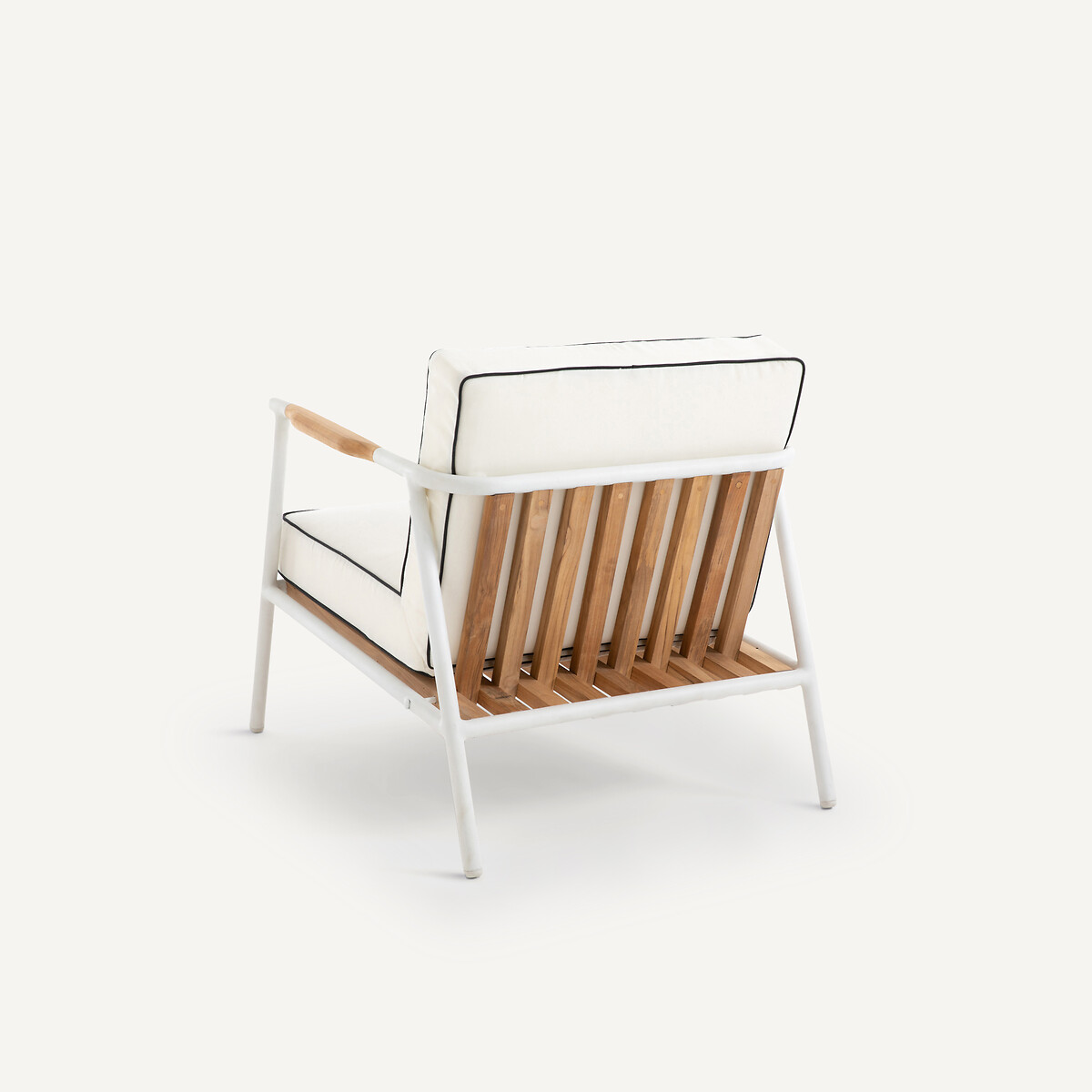 Fauteuil de jardin aluminium et teck, Isabbo blanc, AM.PM