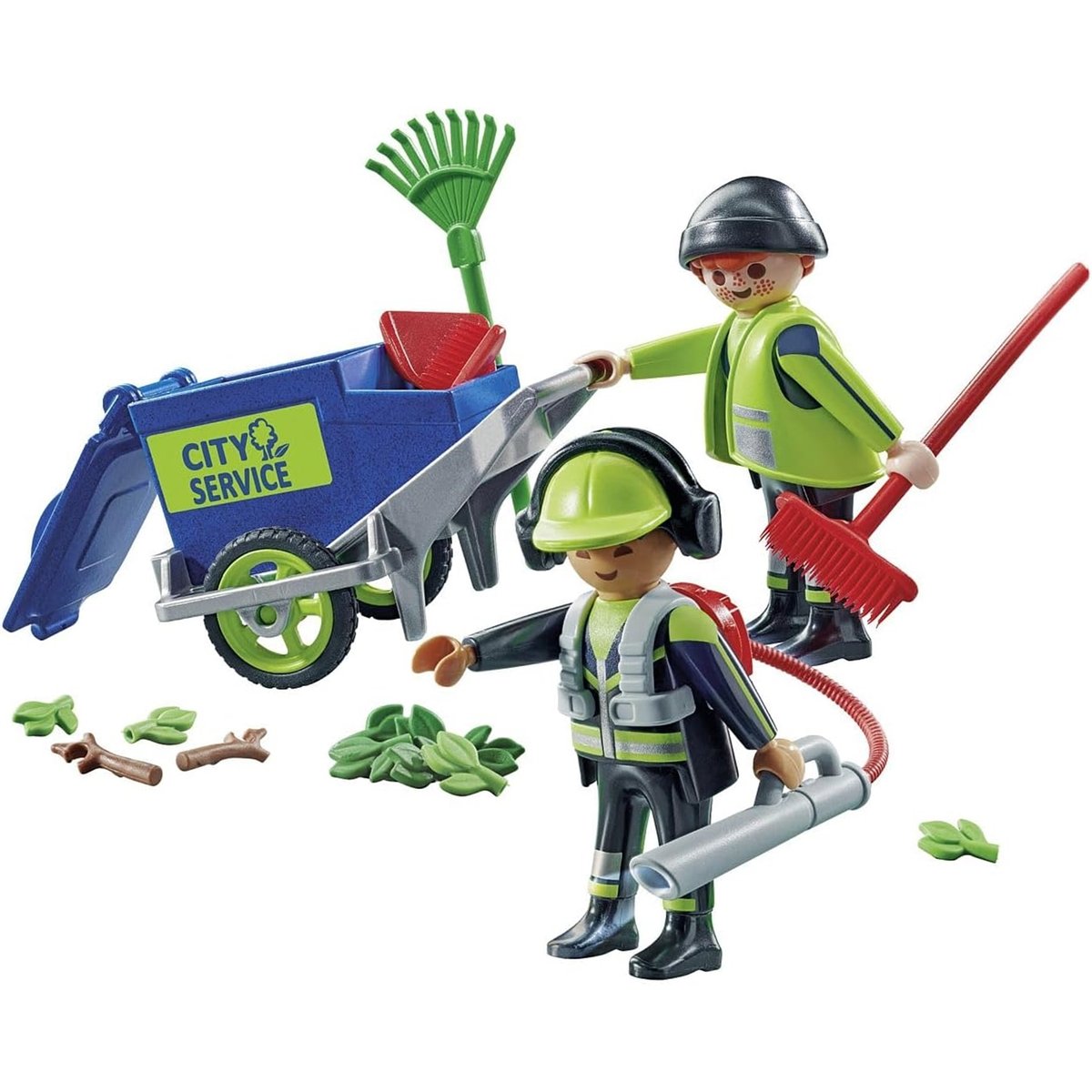 Agents d'entretien voirie avec équipement multicolore, PLAYMOBIL