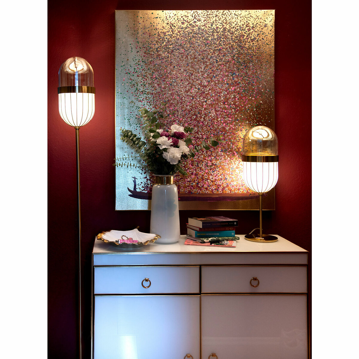 Picture Touched Flower Boat Gold Pink 80x100cm gold-coloured, KARE DESIGN