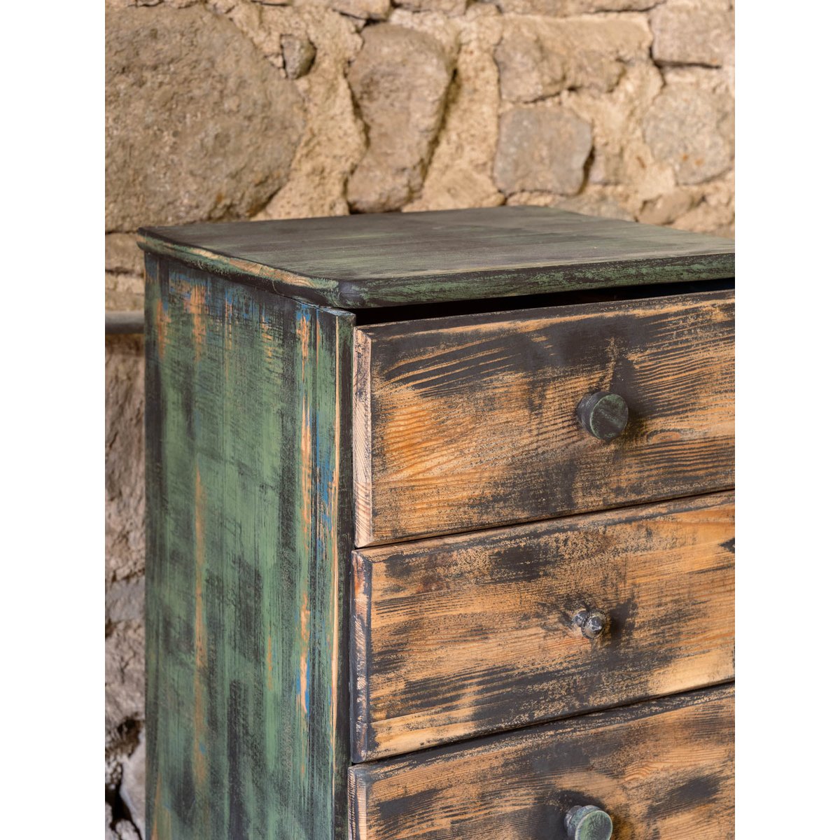Semainier en bois patiné vert Valery N°147 - Bon état vert, DEBONGOUT