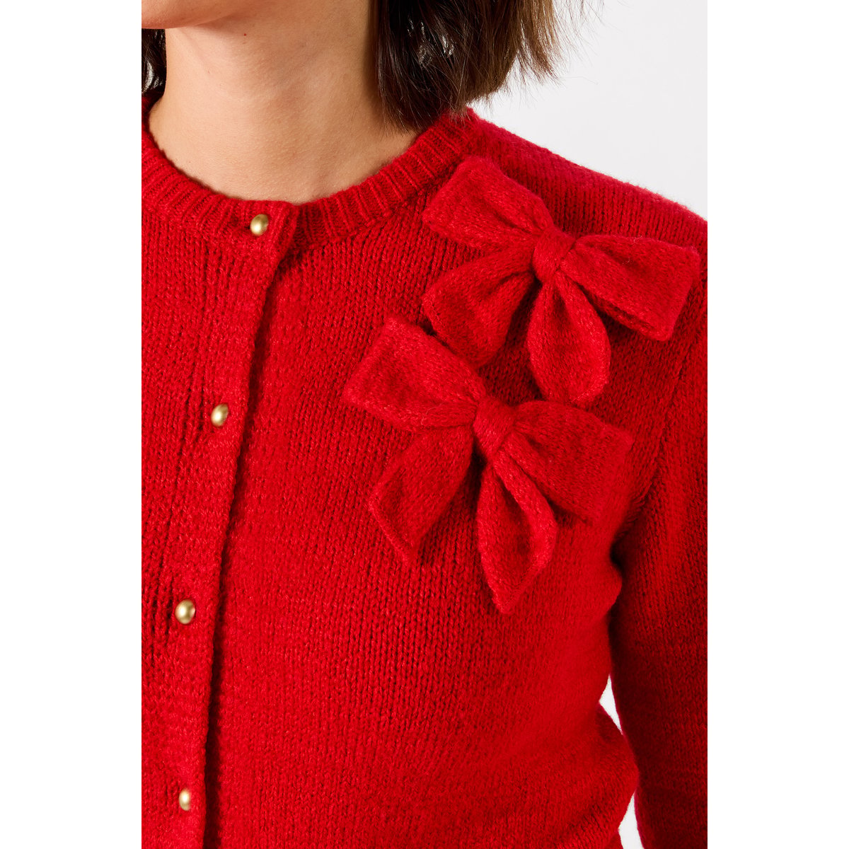 Cardigan à Nœuds Coco rouge, JOE BROWNS