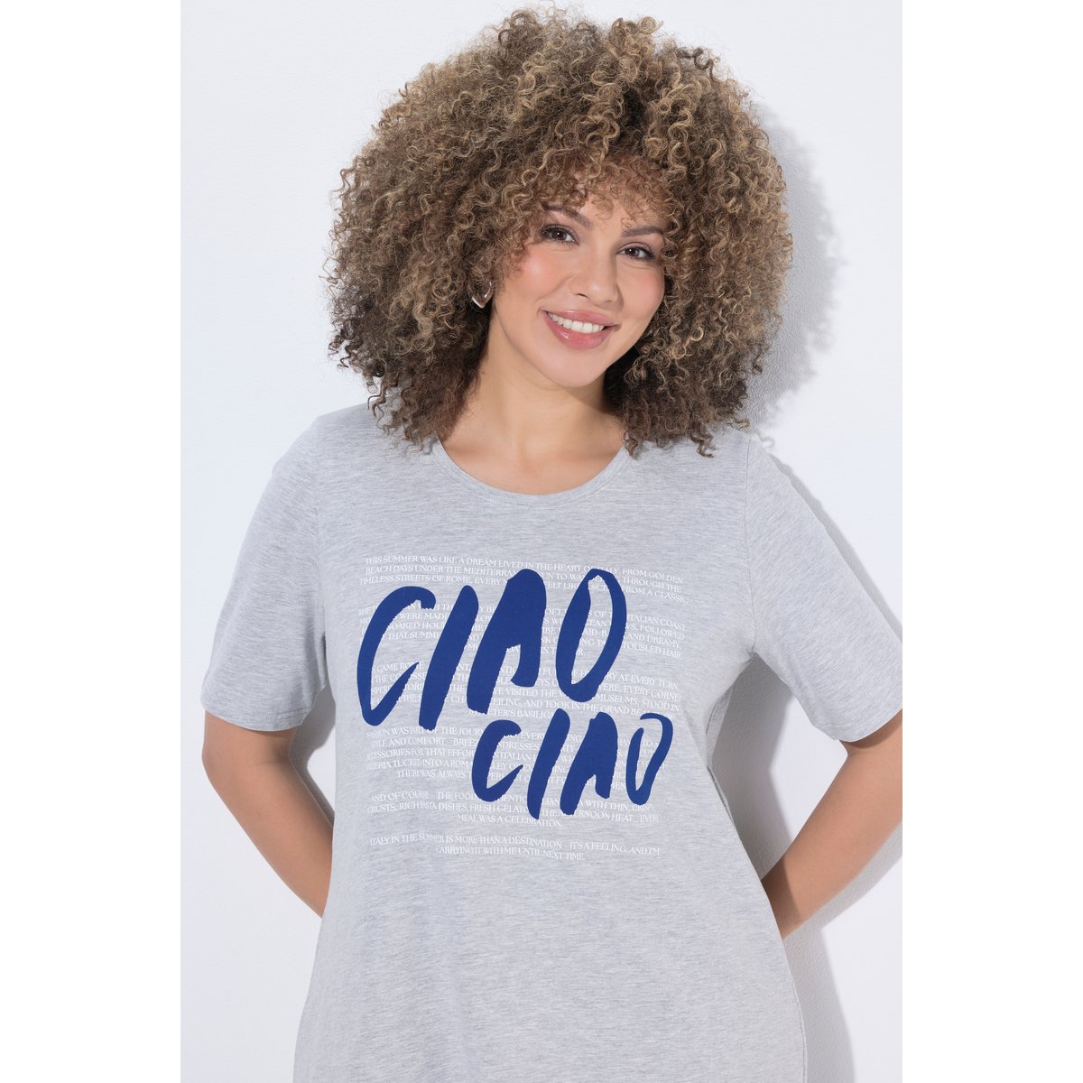 T-shirt Ciao Ciao gris clair chiné, ULLA POPKEN
