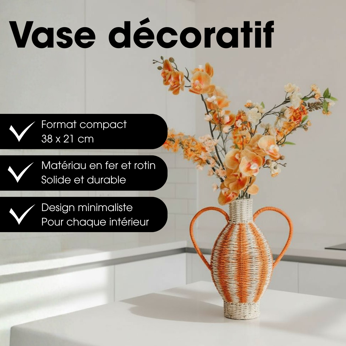 Vase orange, MICA DECORATIONS