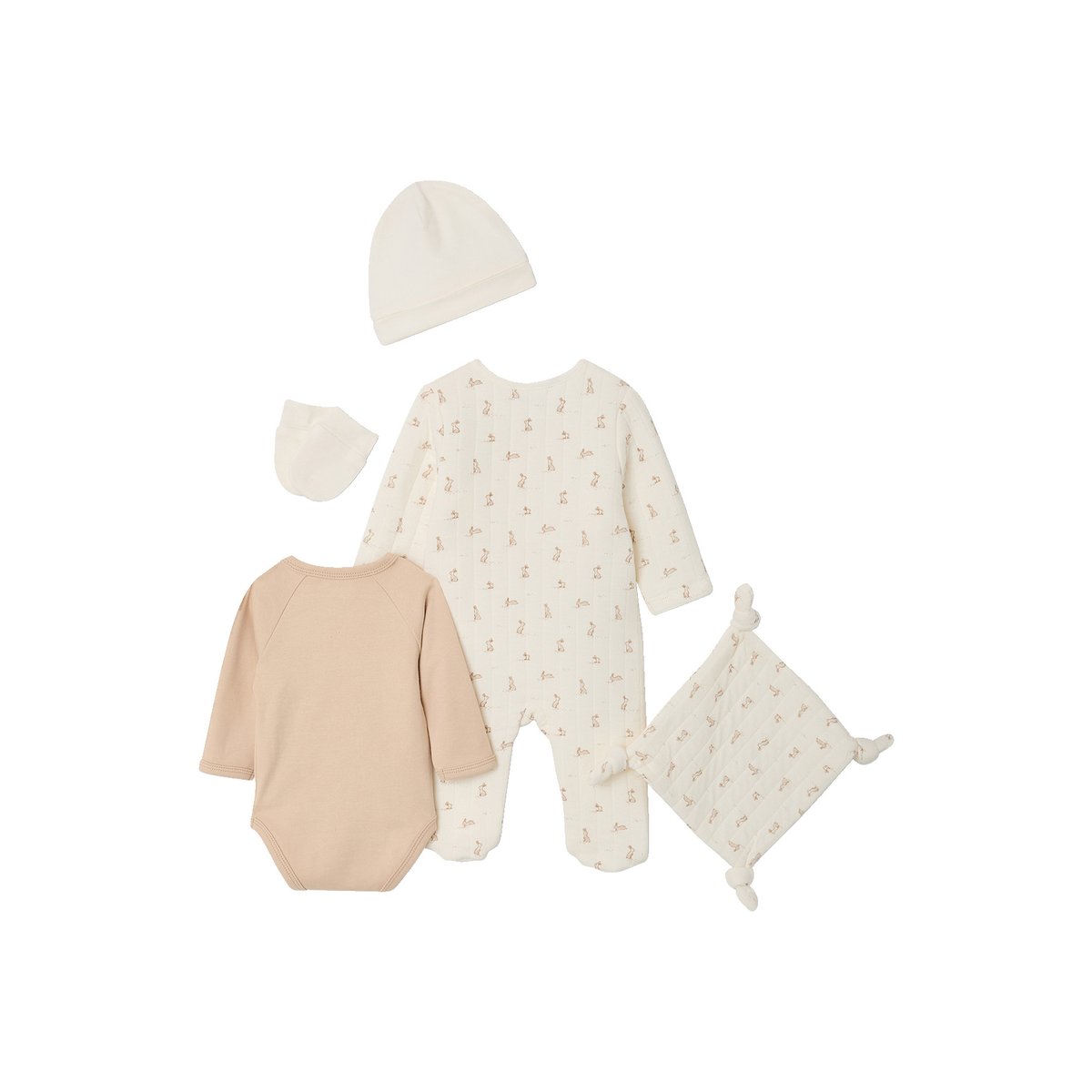 Ensemble 6 pièces naissance écru, VERTBAUDET