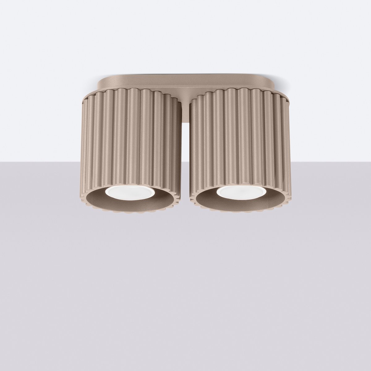 Plafonnier Aluminium Taupe GU10 2 Aura marron, EDEN
