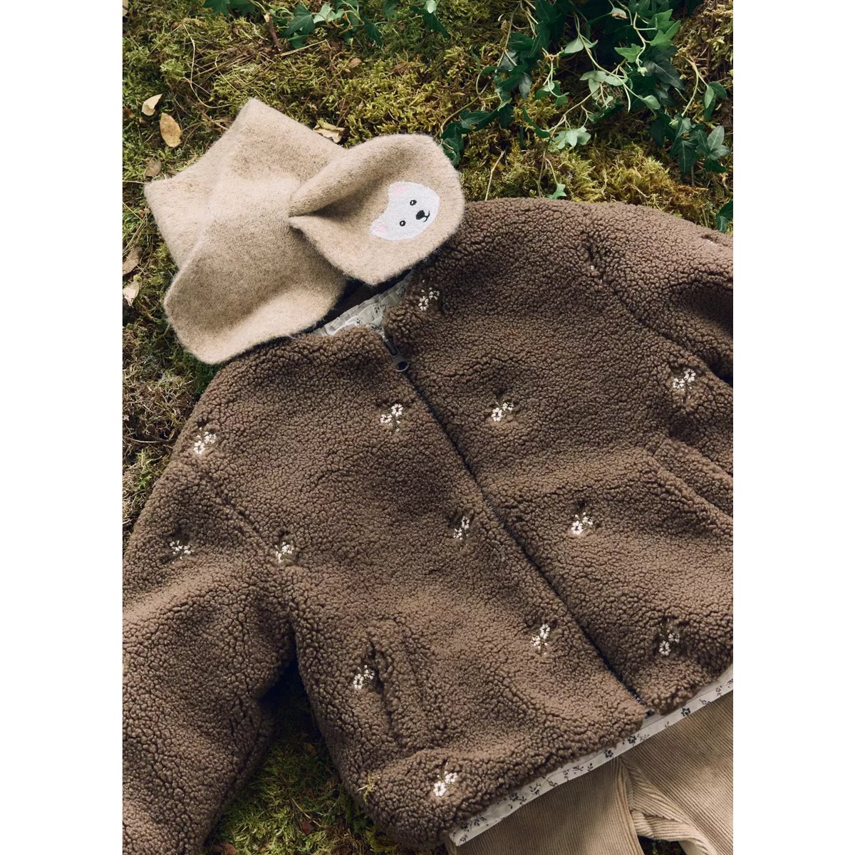 Manteau imitation mouton réversible marron, MANGO BABY