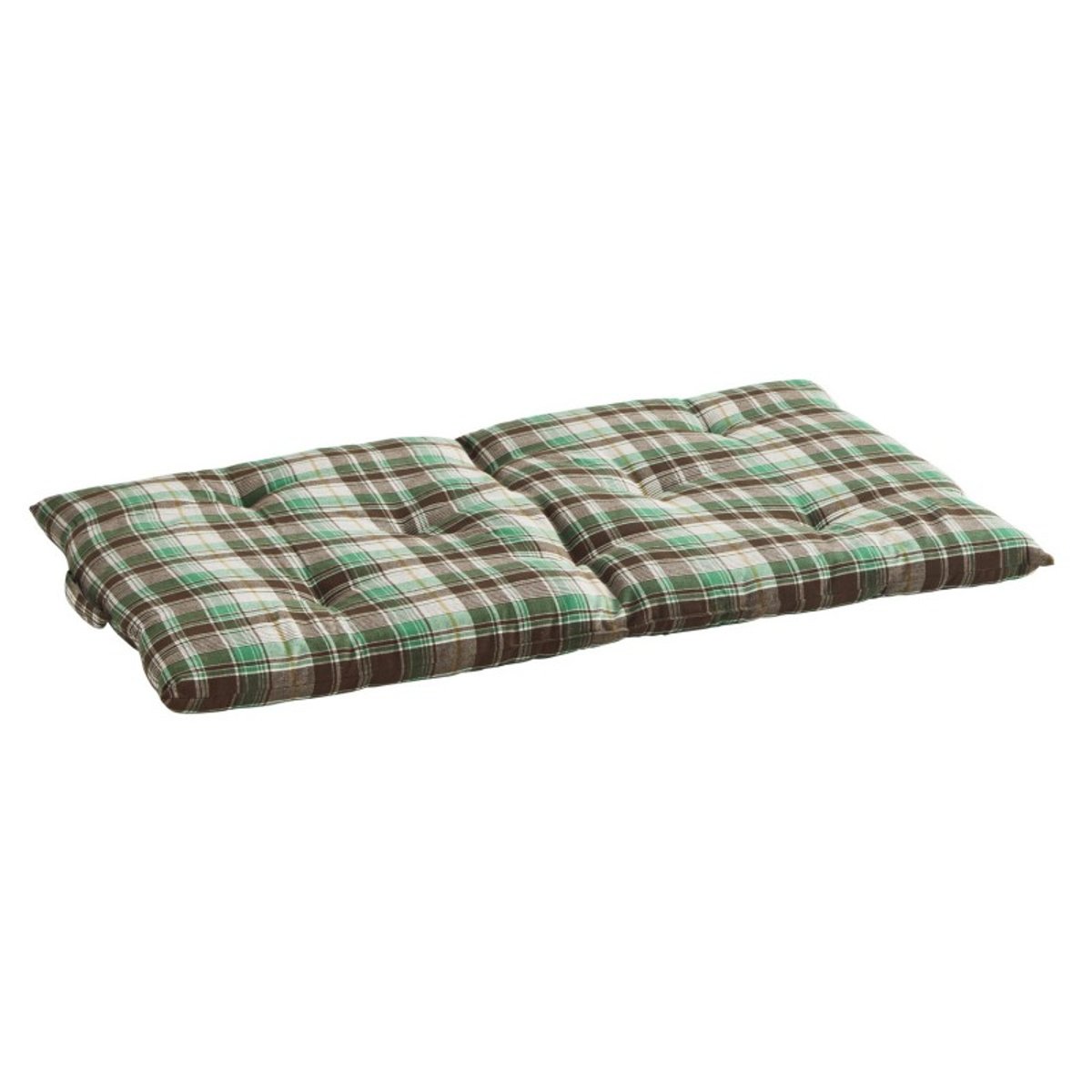 Matelas d'assise carreaux coton vert, MADAM STOLTZ