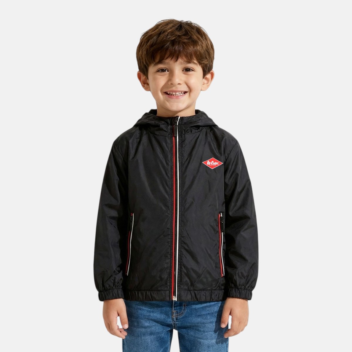 Coupe-vent zippé à capuche, poches zippées OUTDOOR noir, LEE COOPER