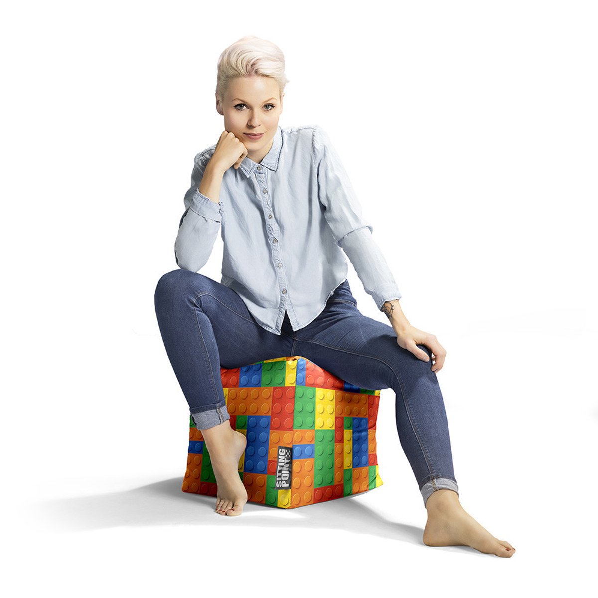Repose pieds CUBE BRICKS multicolor, SITTING POINT