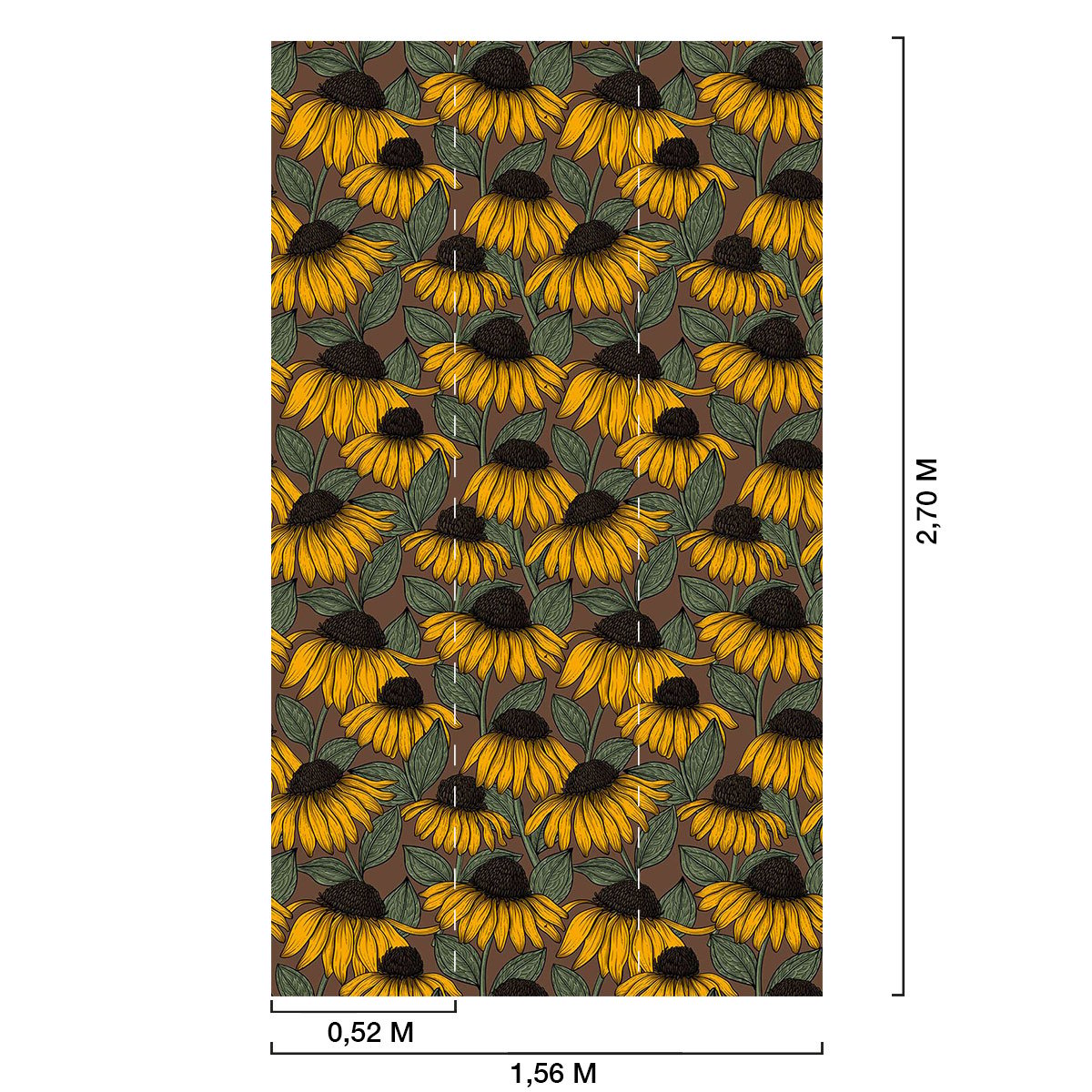Papier peint jardin de tournesols intissé, HEXOA
