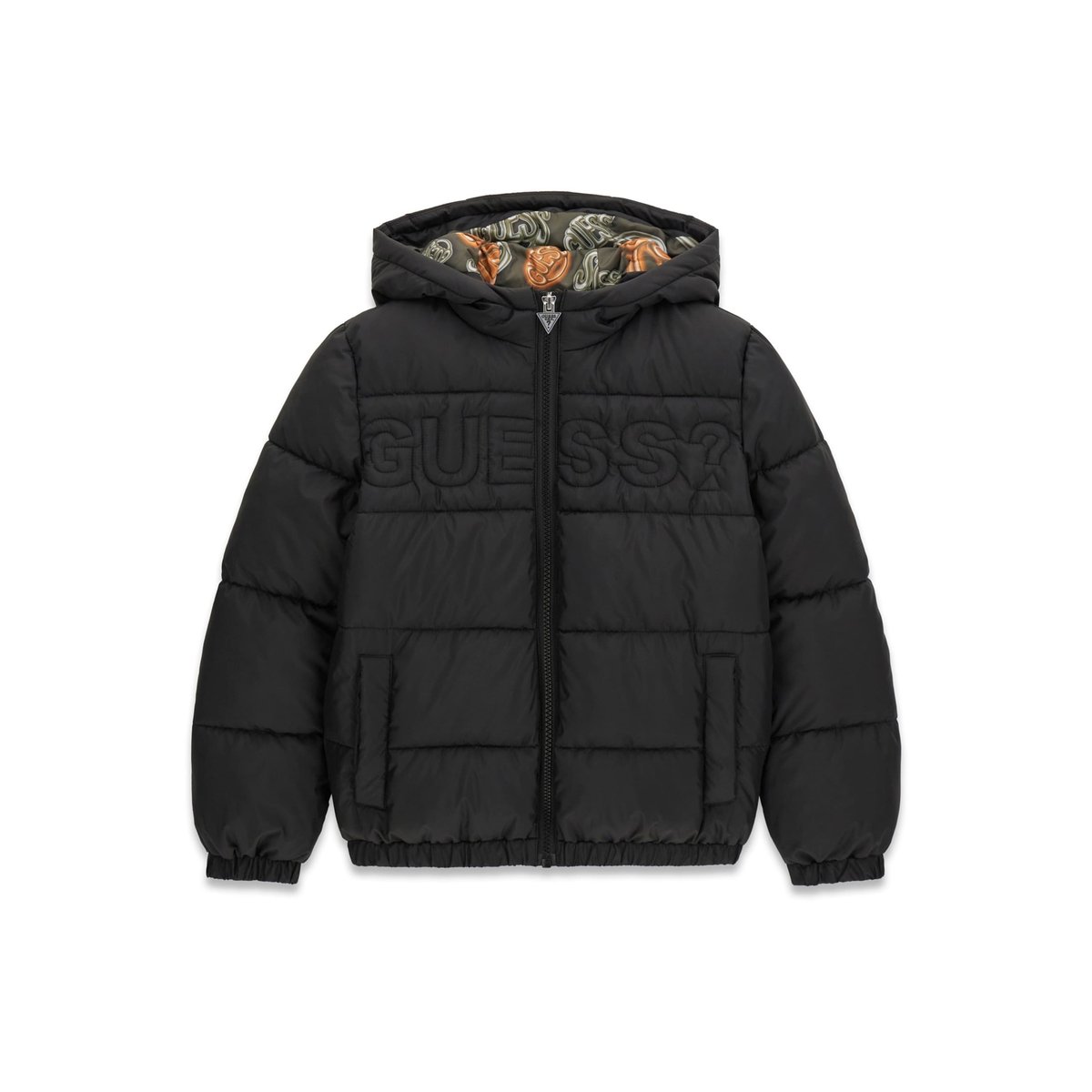Veste Matelassée À Capuche noir, GUESS KIDS